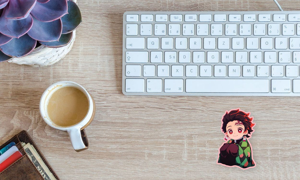 Demon Slayer Cute Tanjiro Pink Stroke Sticker