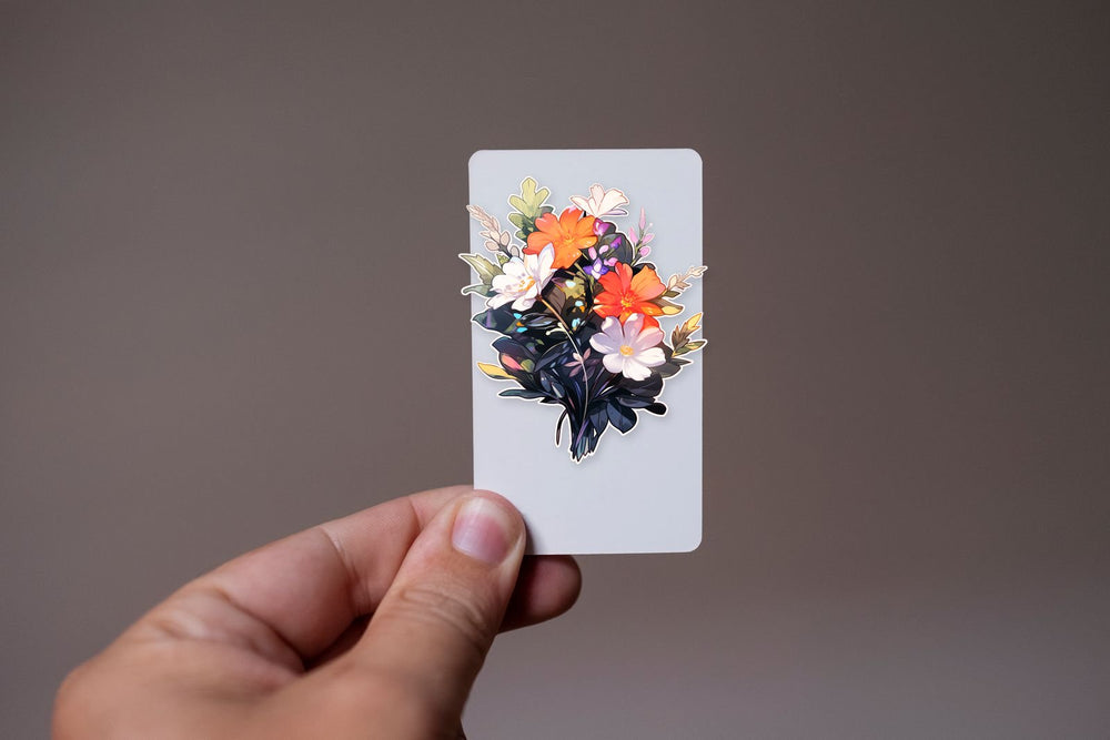 Beautiful Bouquet of White & Red Flowers Sticker