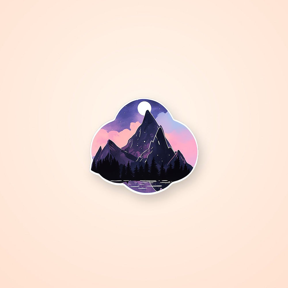 Aesthetic Night Mountains Sticker