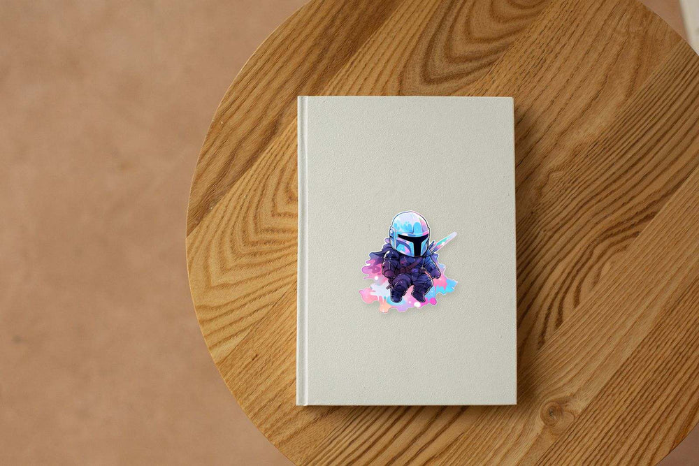 Star Wars Chibi Mandalorian Pastel Sticker