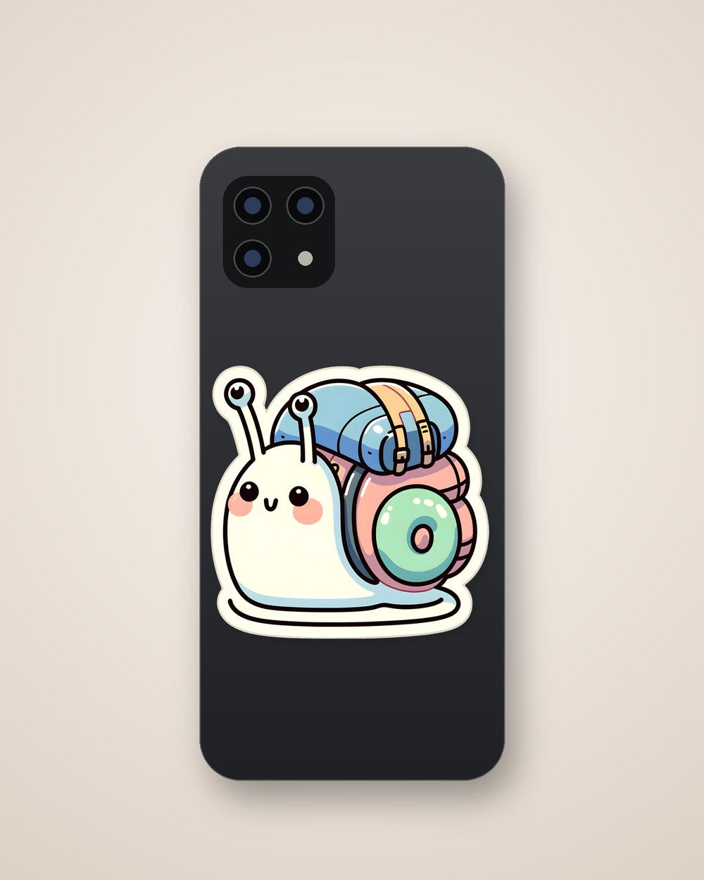 Cute Snail with Backpack Sticker