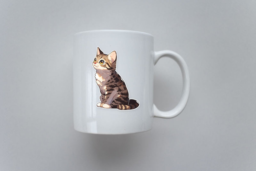 Sitting Tabby Cat Sticker
