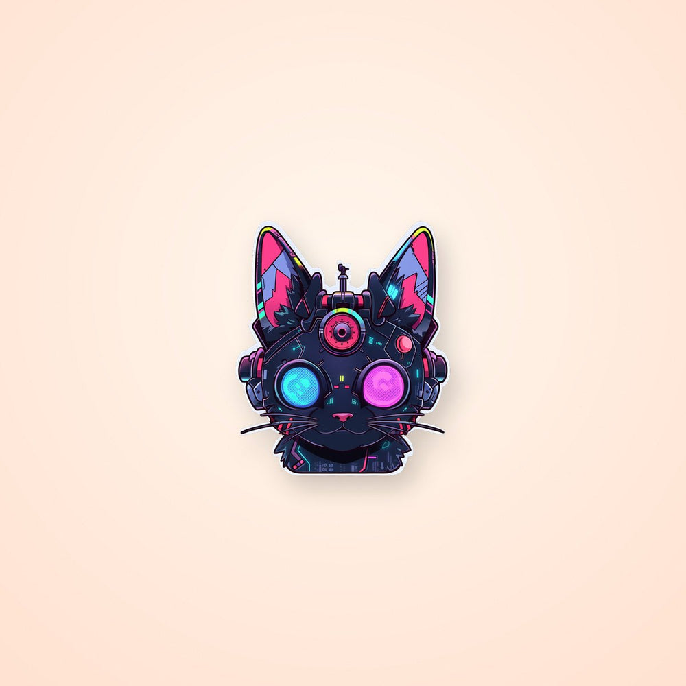 Cyberpunk Cat Head Sticker
