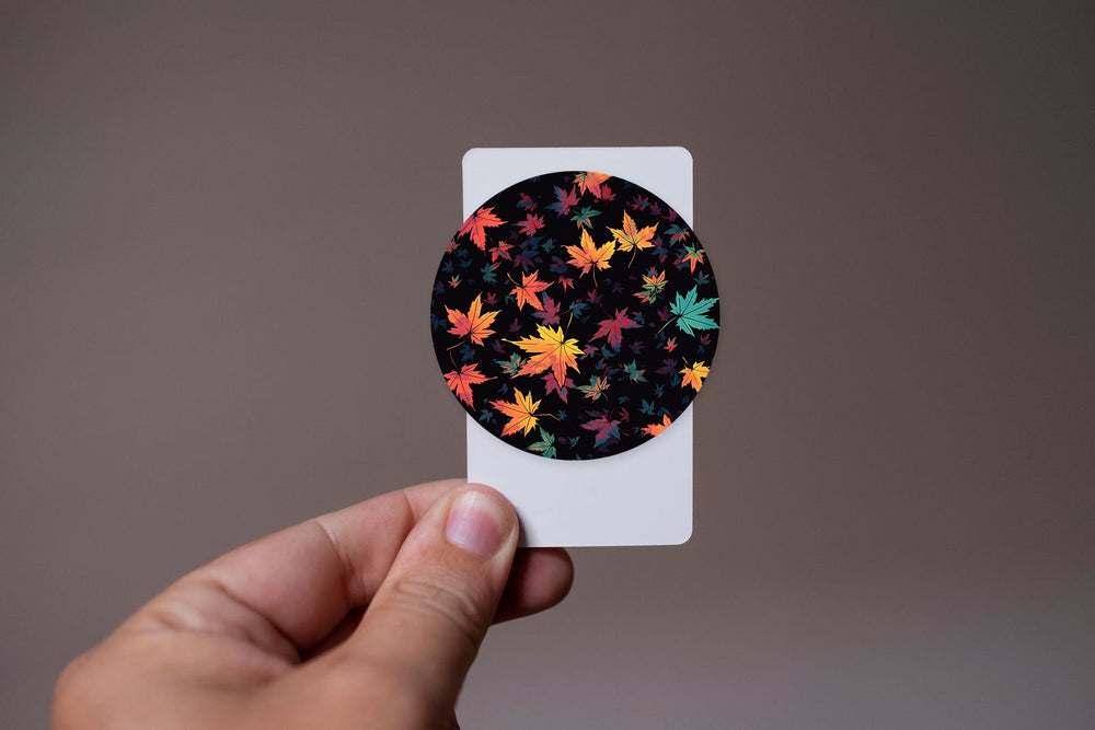 Falling Maple Leaves Round Sticker