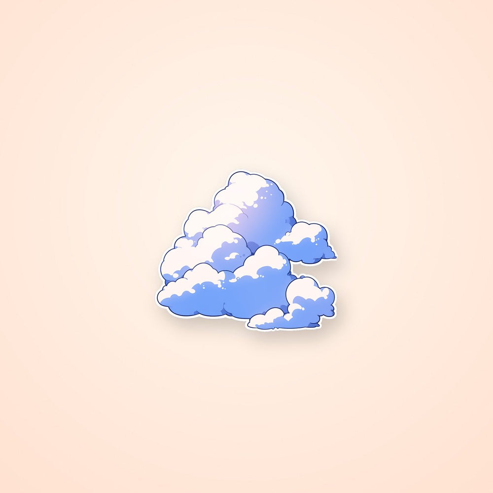 White & Blue Aesthetic Clouds Sticker