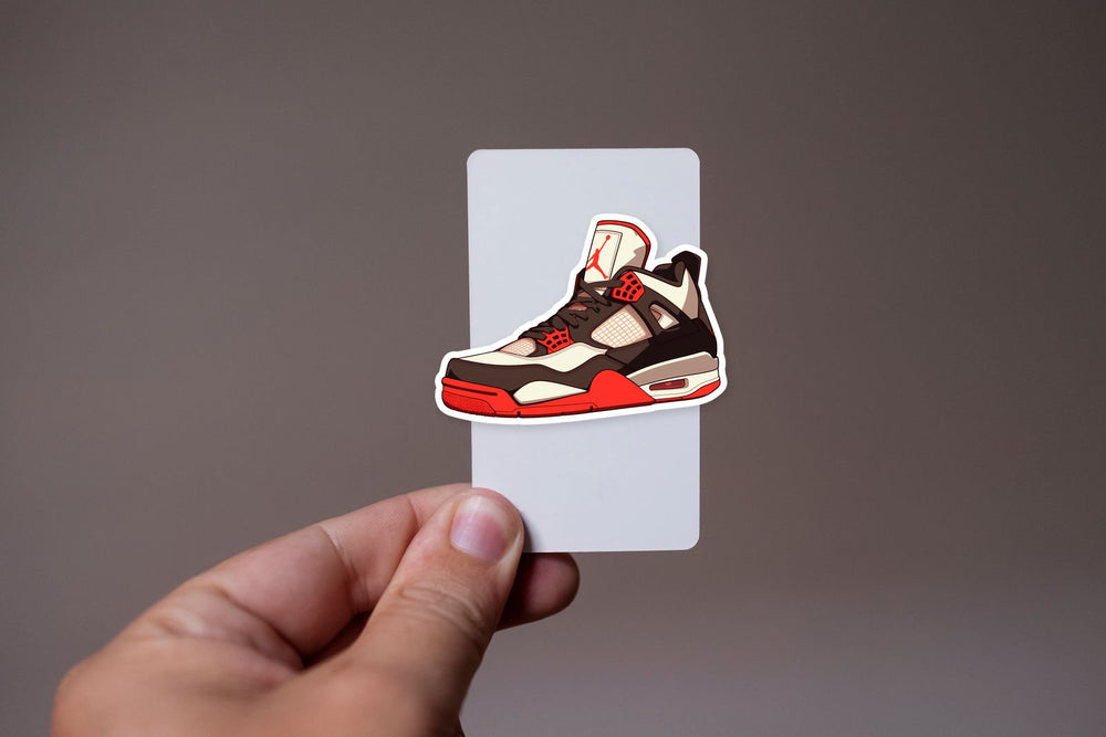 Air Jordan 4 Red Black Sneaker Sticker
