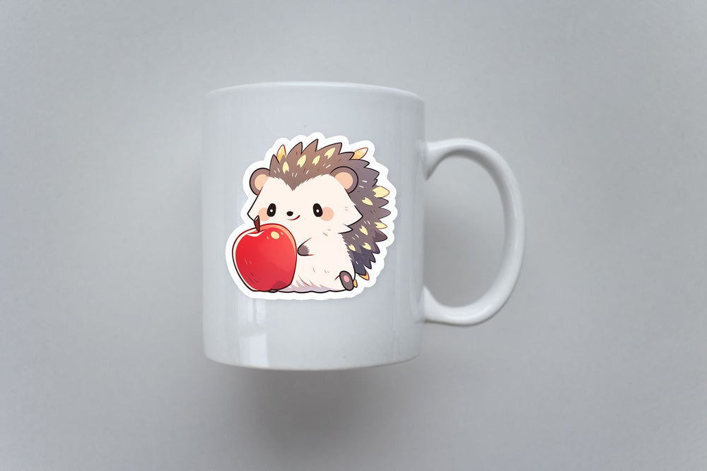Cute Hedgehog with Apple Sticker