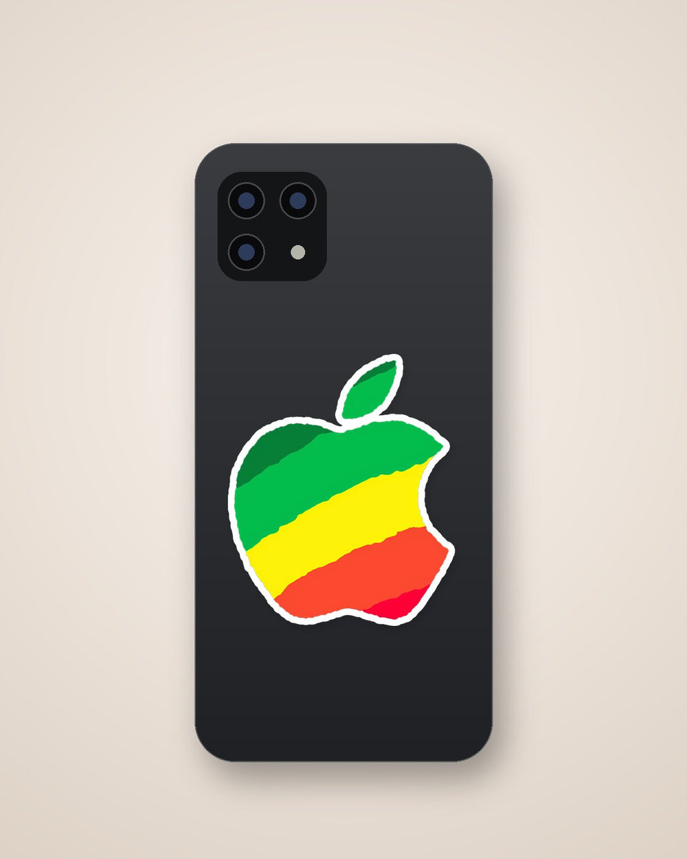Apple Logo Brazil Flag Style Colorful Sticker
