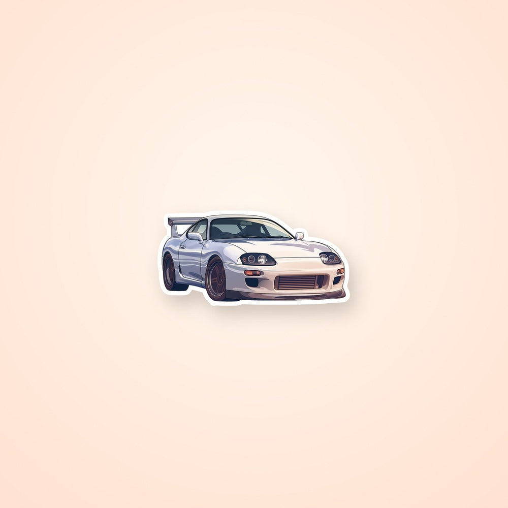 White Toyota Supra Car Sticker