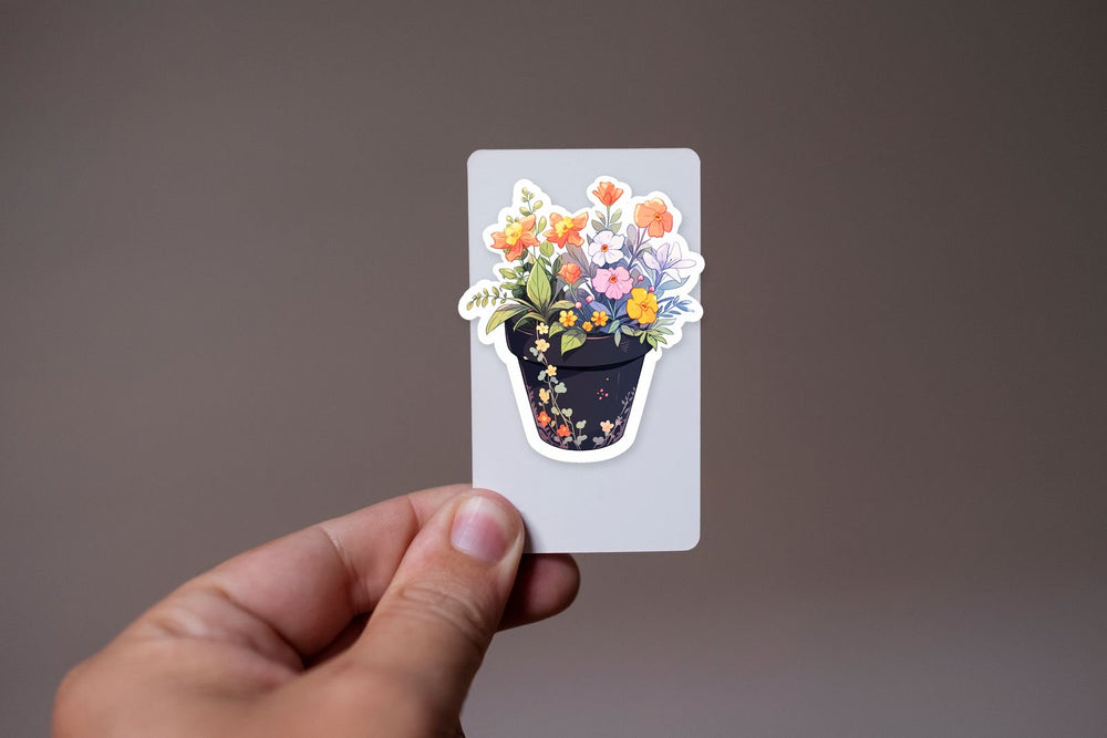 Beautiful Flowerpot with Flowers Sticker