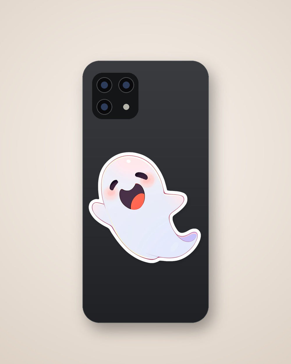 Cute Ghost with Open Mouth Sticker