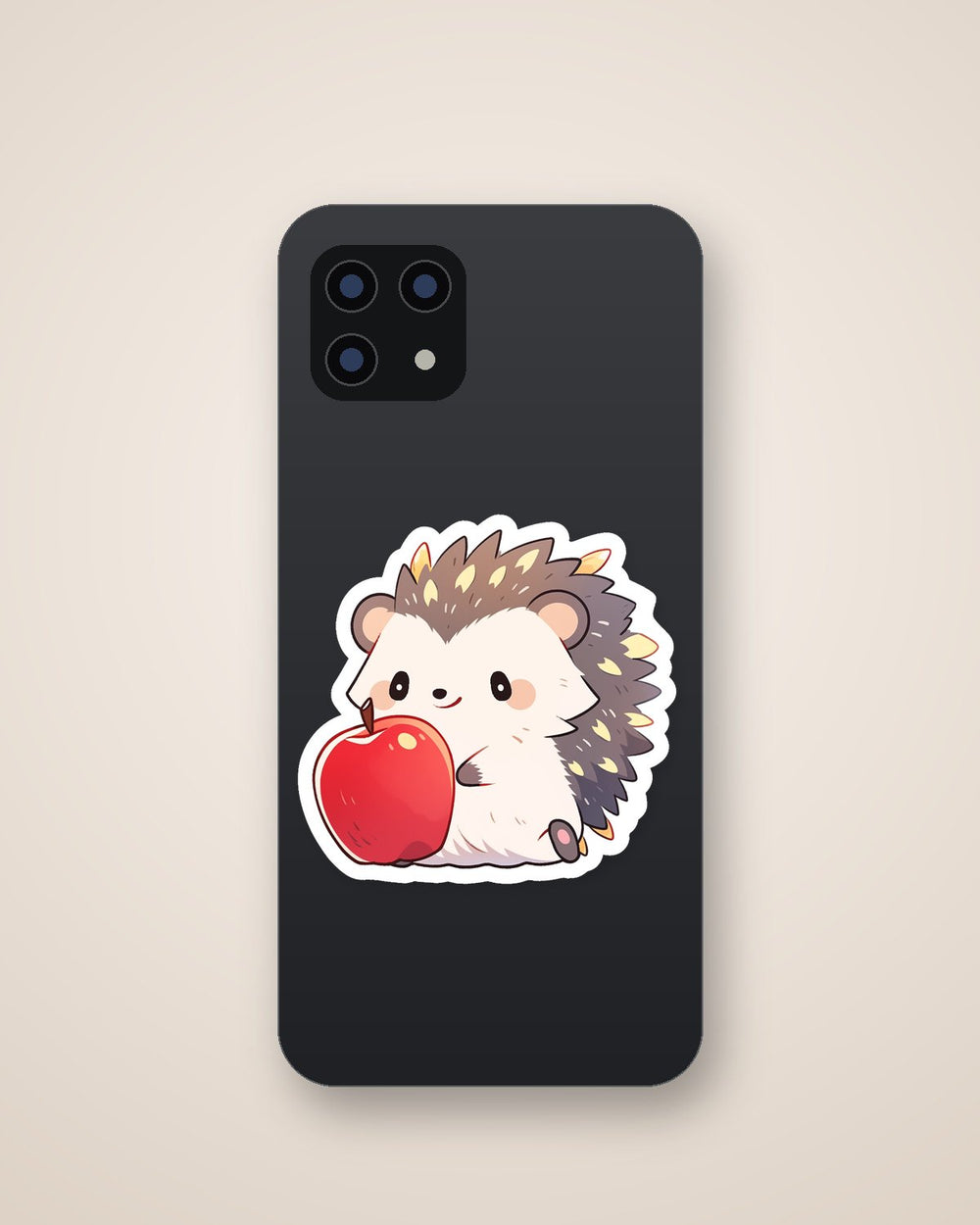 Cute Hedgehog with Apple Sticker