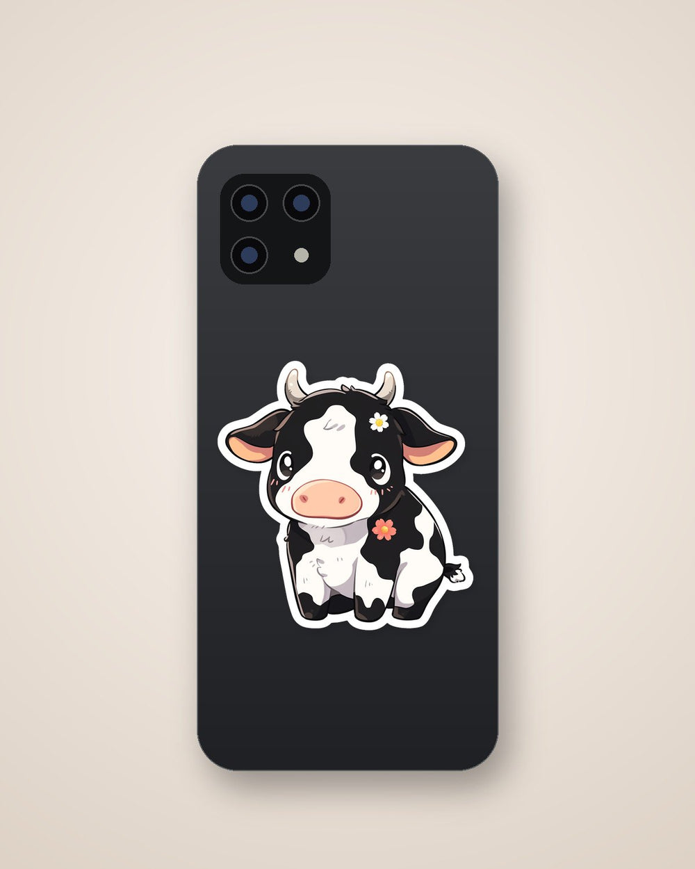 Cute Black & White Cow Sticker