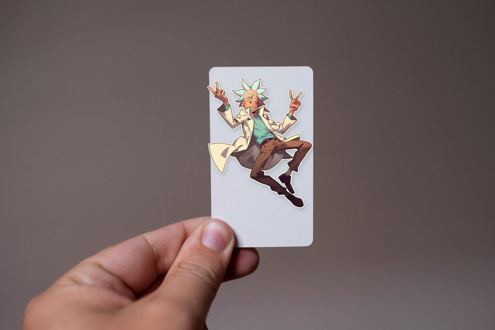 Cool Rick Sanchez Peace Sign Sticker