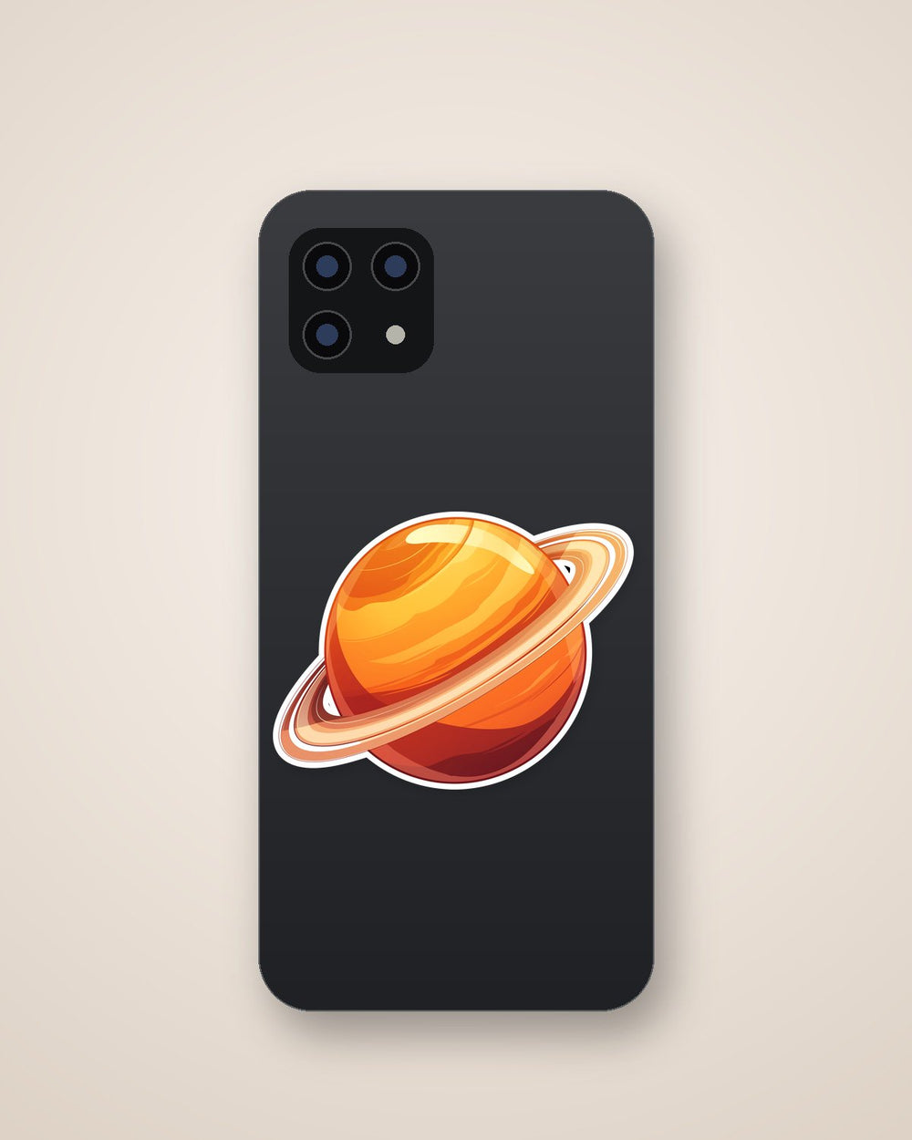 Saturn Orange Planet Space Sticker