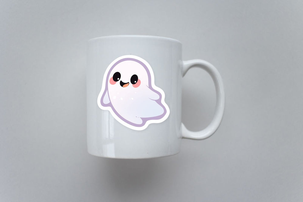 Cute White Ghost Sticker