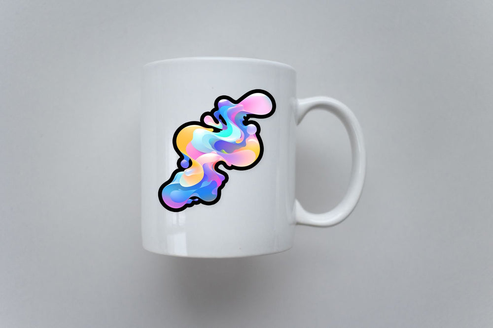 Abstract Gradient Liquid Waves Sticker