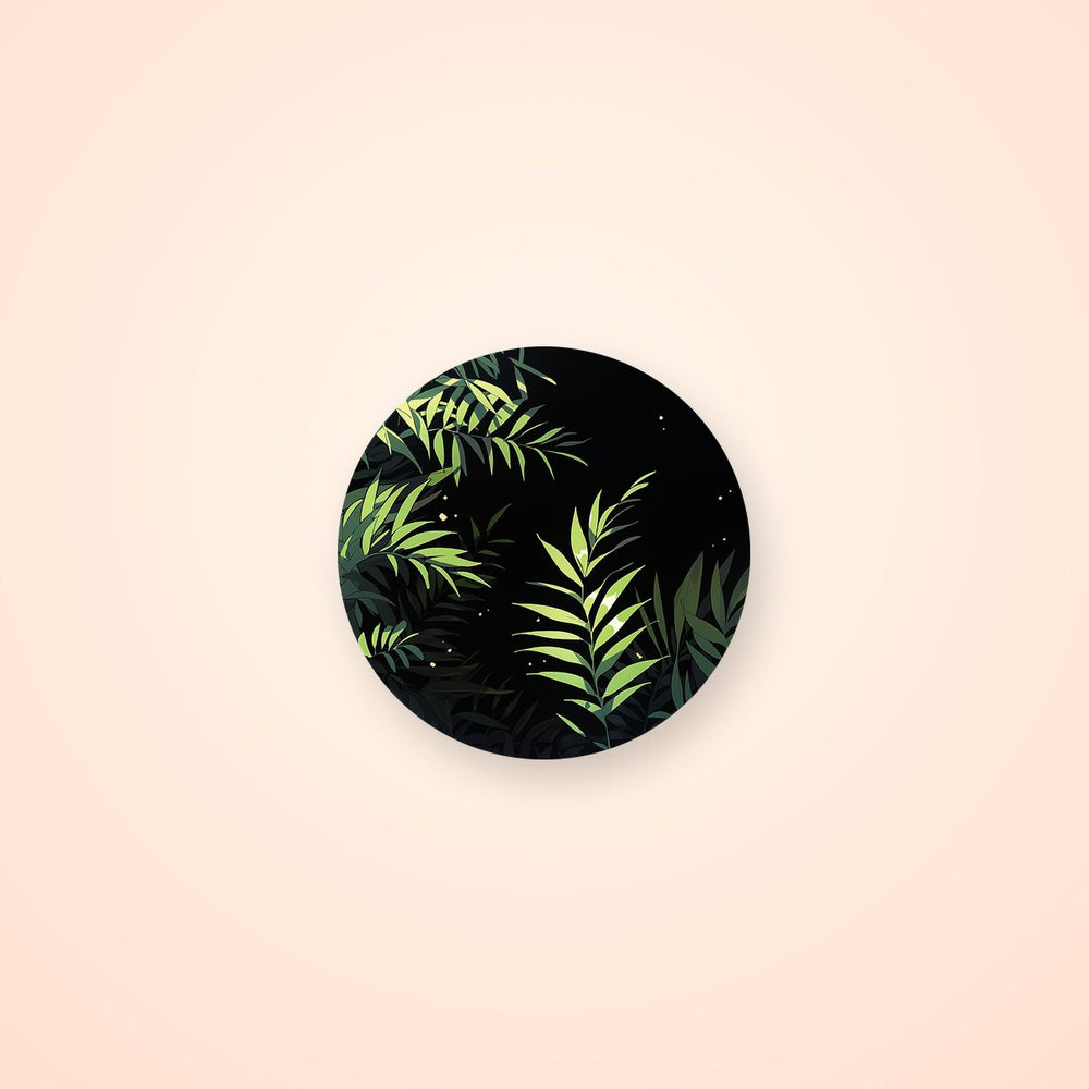 Tropical Leaves Round Sticker