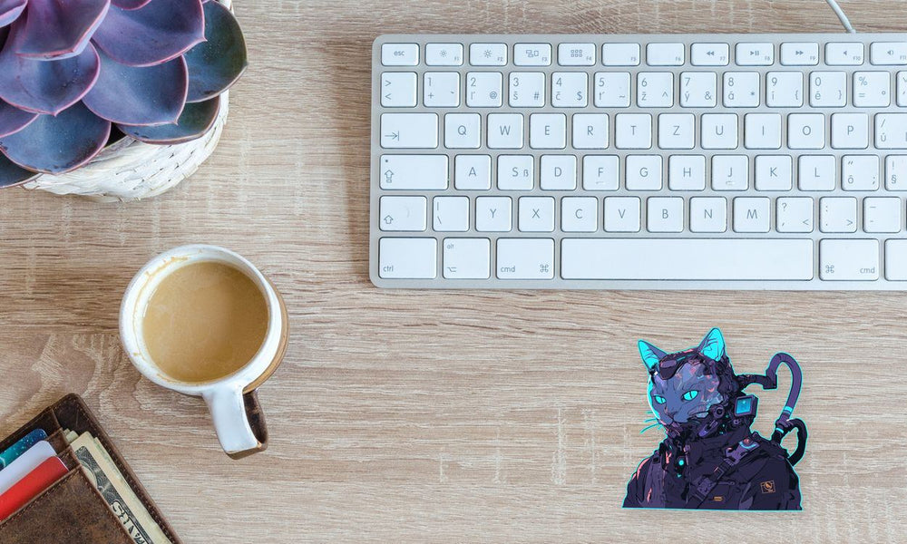 Cyberpunk Cat Soldier Sticker