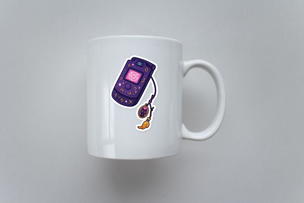 Magic Phone Occult Symbols Purple Sticker