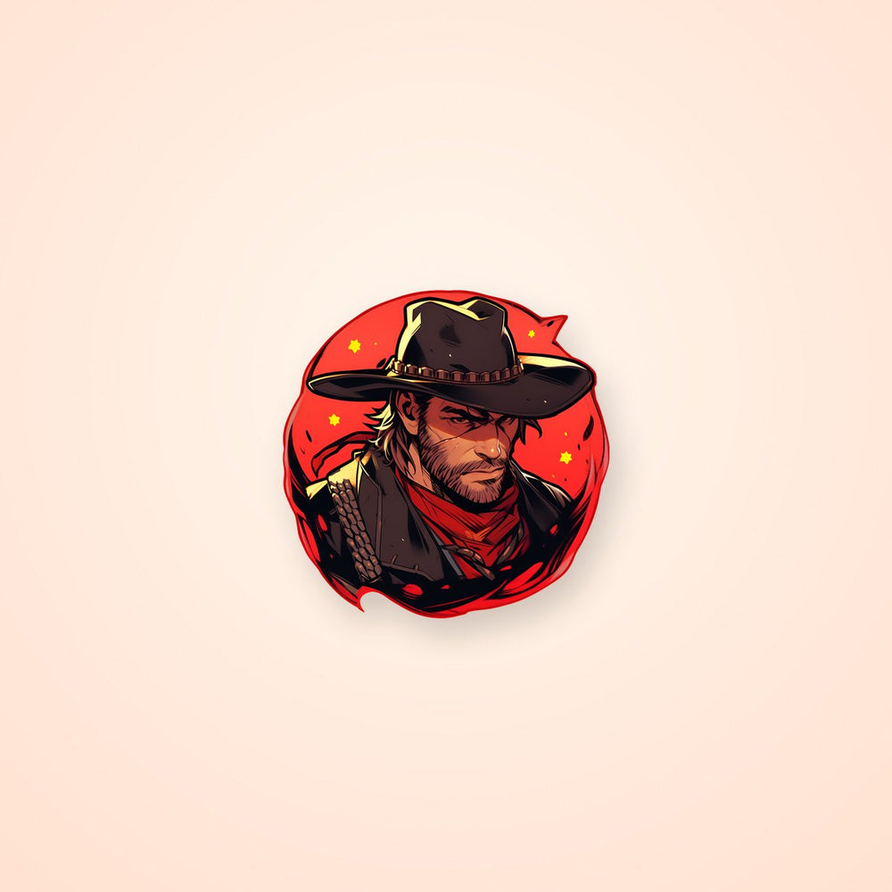 Rdr2 Arthur Red Round Sticker