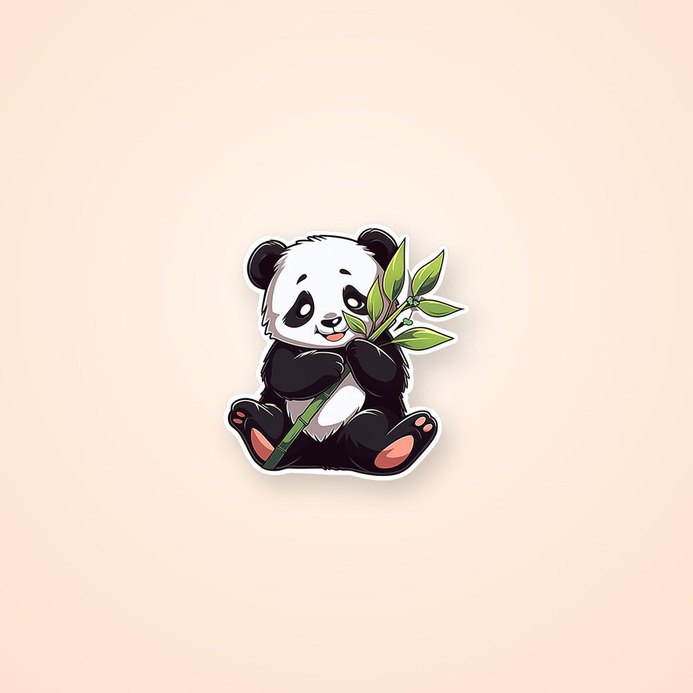 Cute Panda with Bamboo Sticker