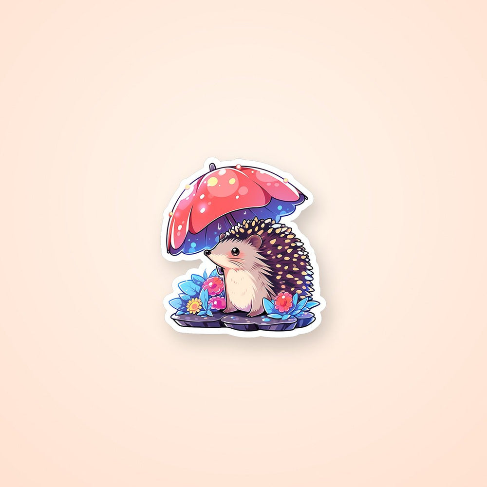 Cute Hedgehog with Umbrella Sticker