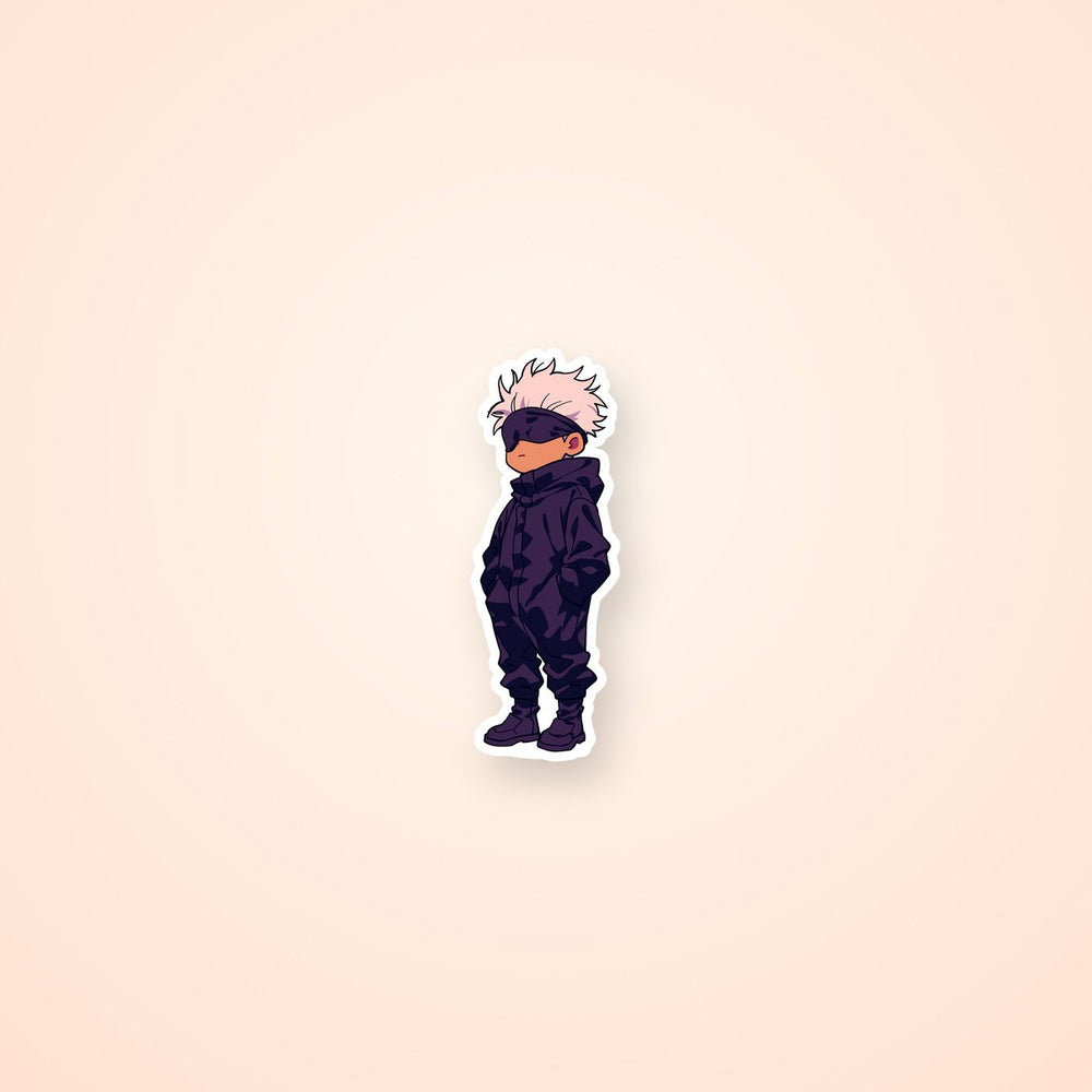 Chibi Satoru Gojo Dark Hoodie Sticker