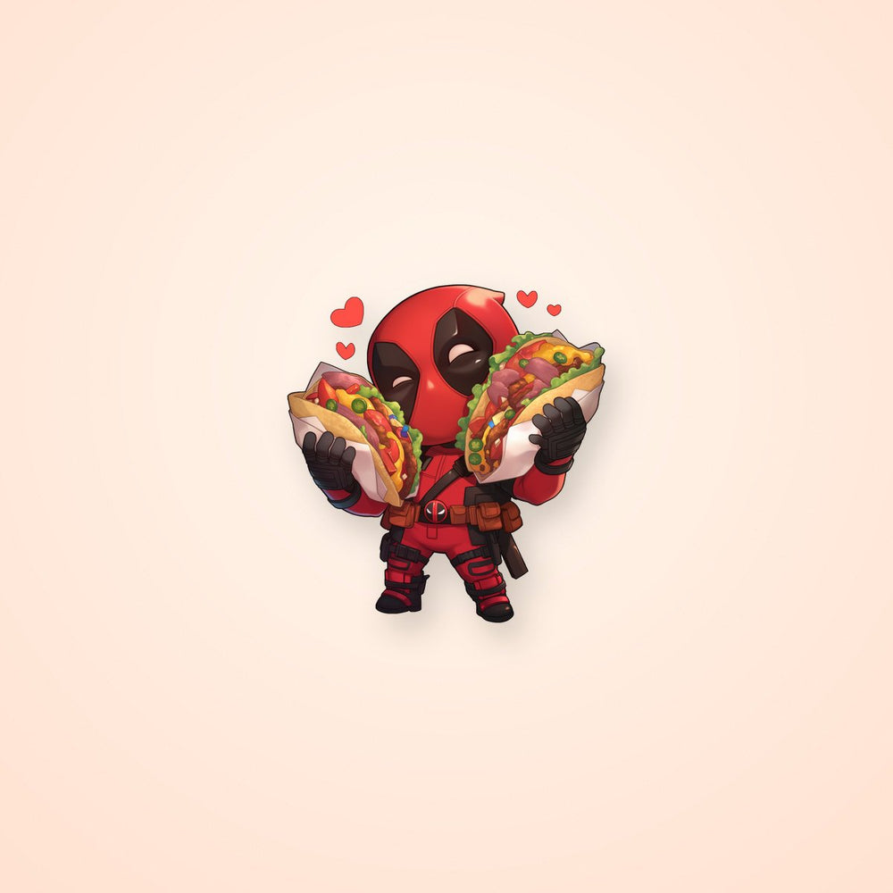 Cute Deadpool Taco Lover Sticker