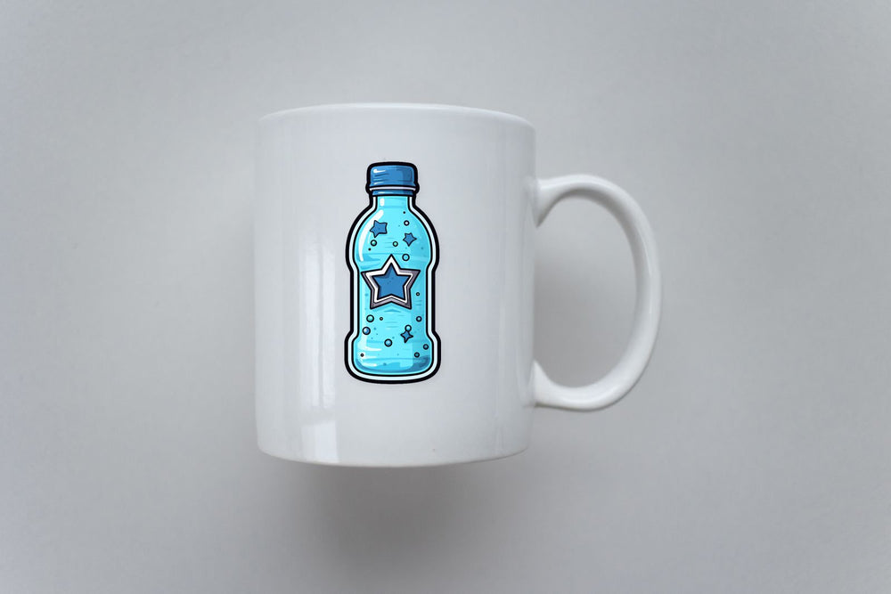 Blue Water Bottle with Stars Sticker