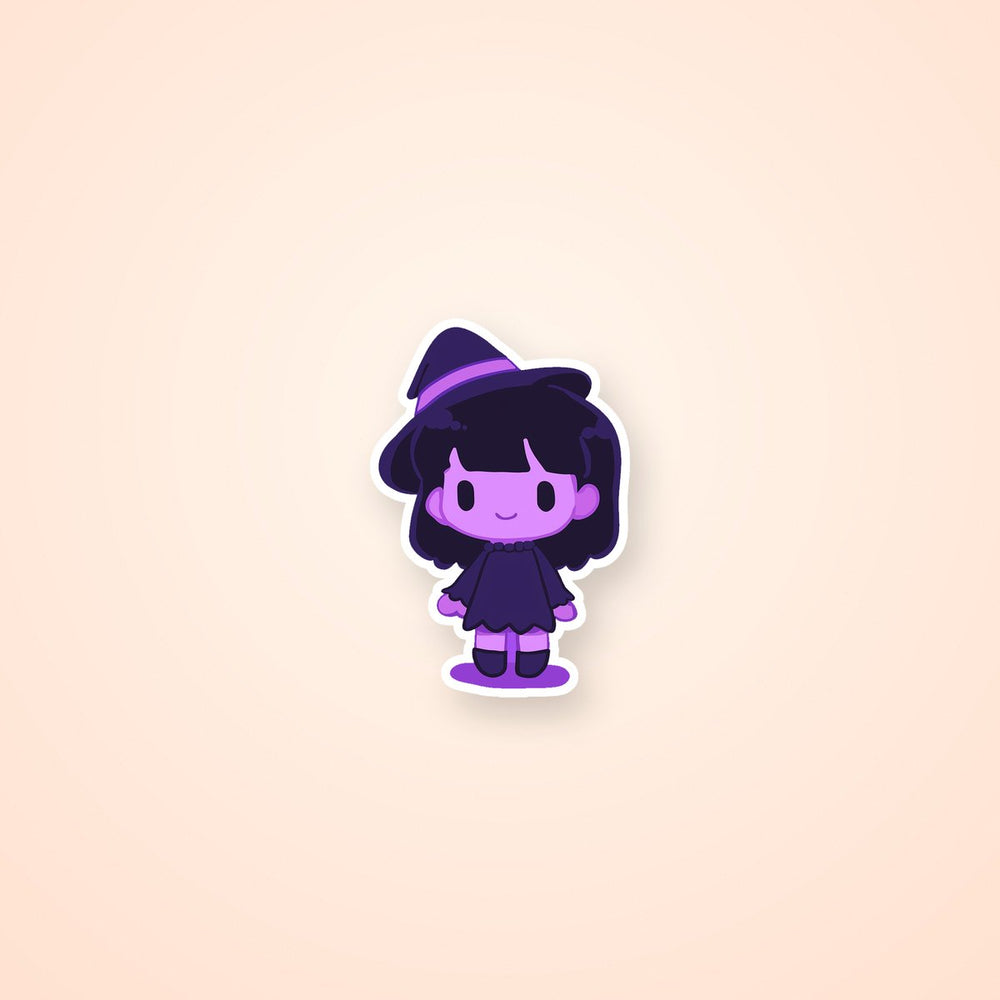 Chibi Purple Witch Girl Sticker