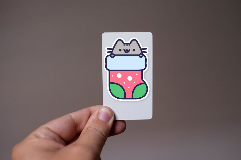 Pusheen Cat in Cozy Winter Socks Sticker