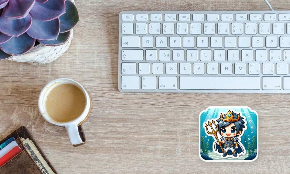 Chibi King of Atlantis Trident Sticker