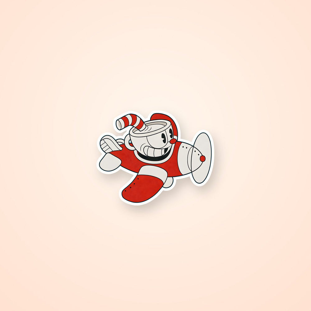 Cuphead Red Plane Sticker