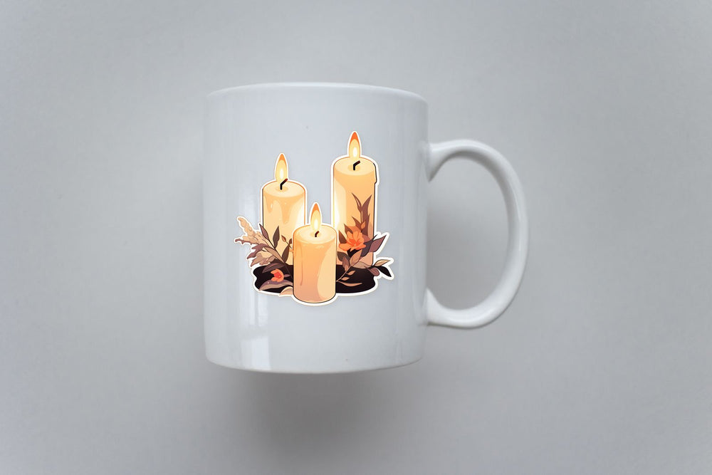 Burning Three Candles Sticker