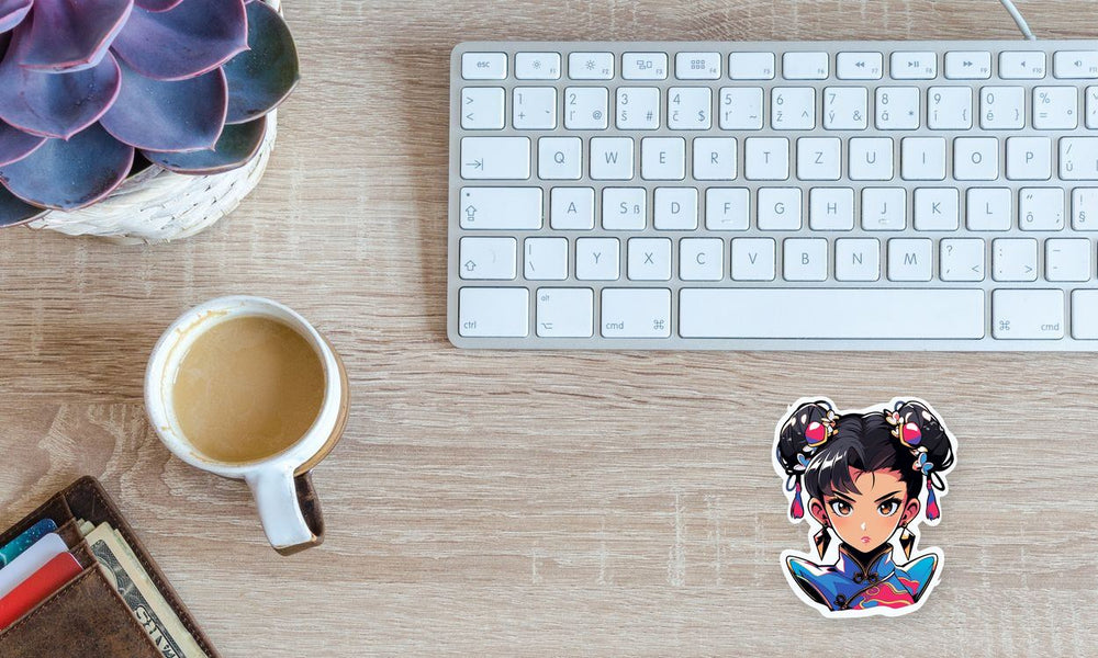 Anime Girl with a Serious Look Sticker