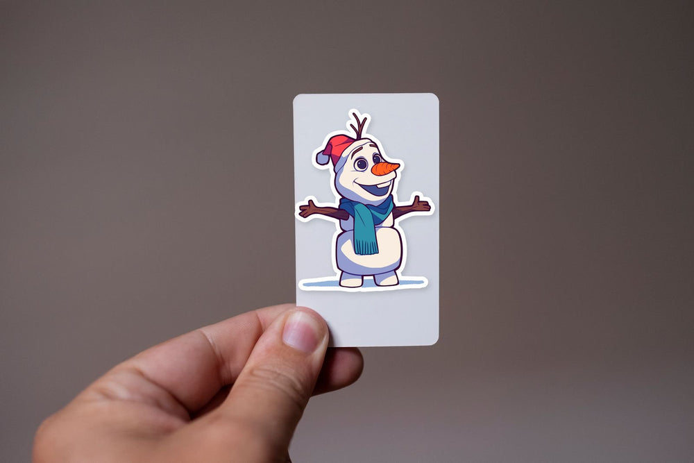 Happy Olaf Snowman Cartoon Sticker