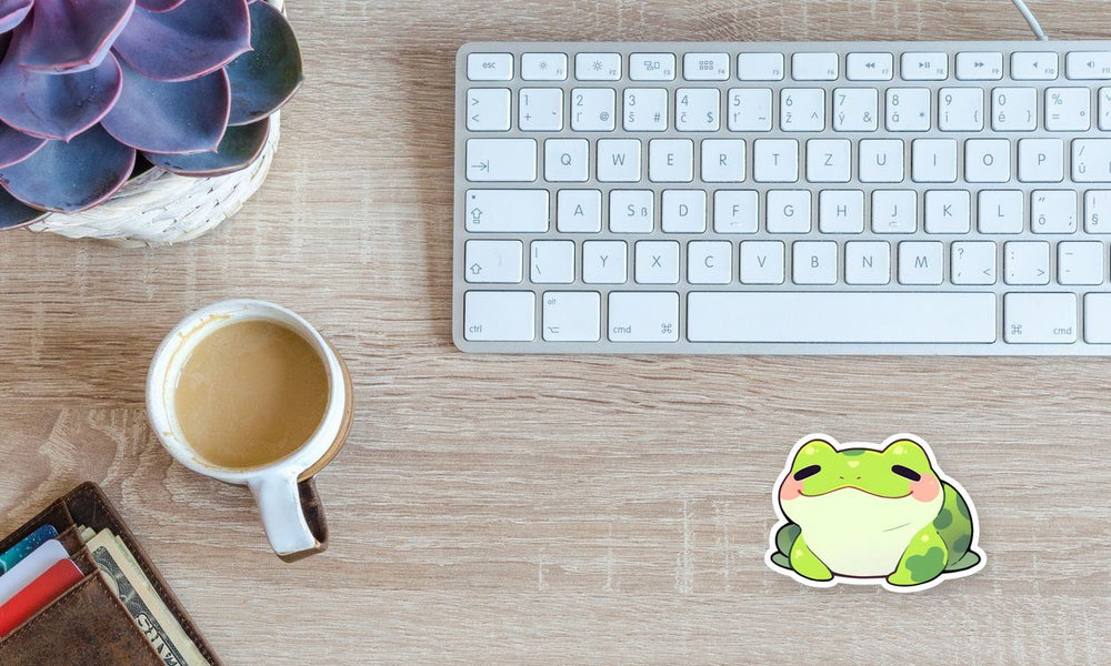 Cute Chubby Frog Smiling Sticker