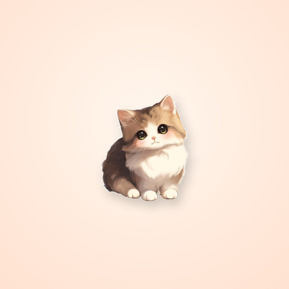 Big-Eyed Fluffy Cat Sticker