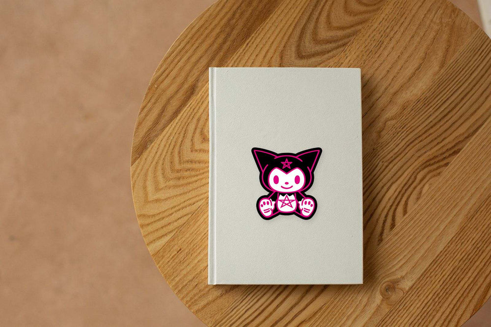 Neon Kuromi Pentagram Goth Outline Sticker