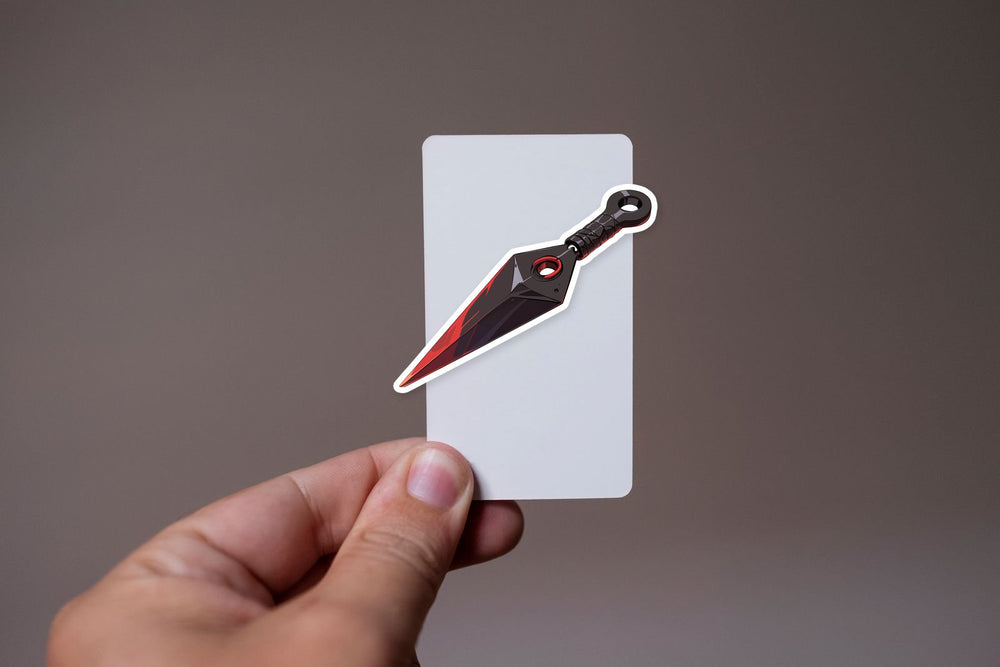 Black Red Kunai Knife Sticker