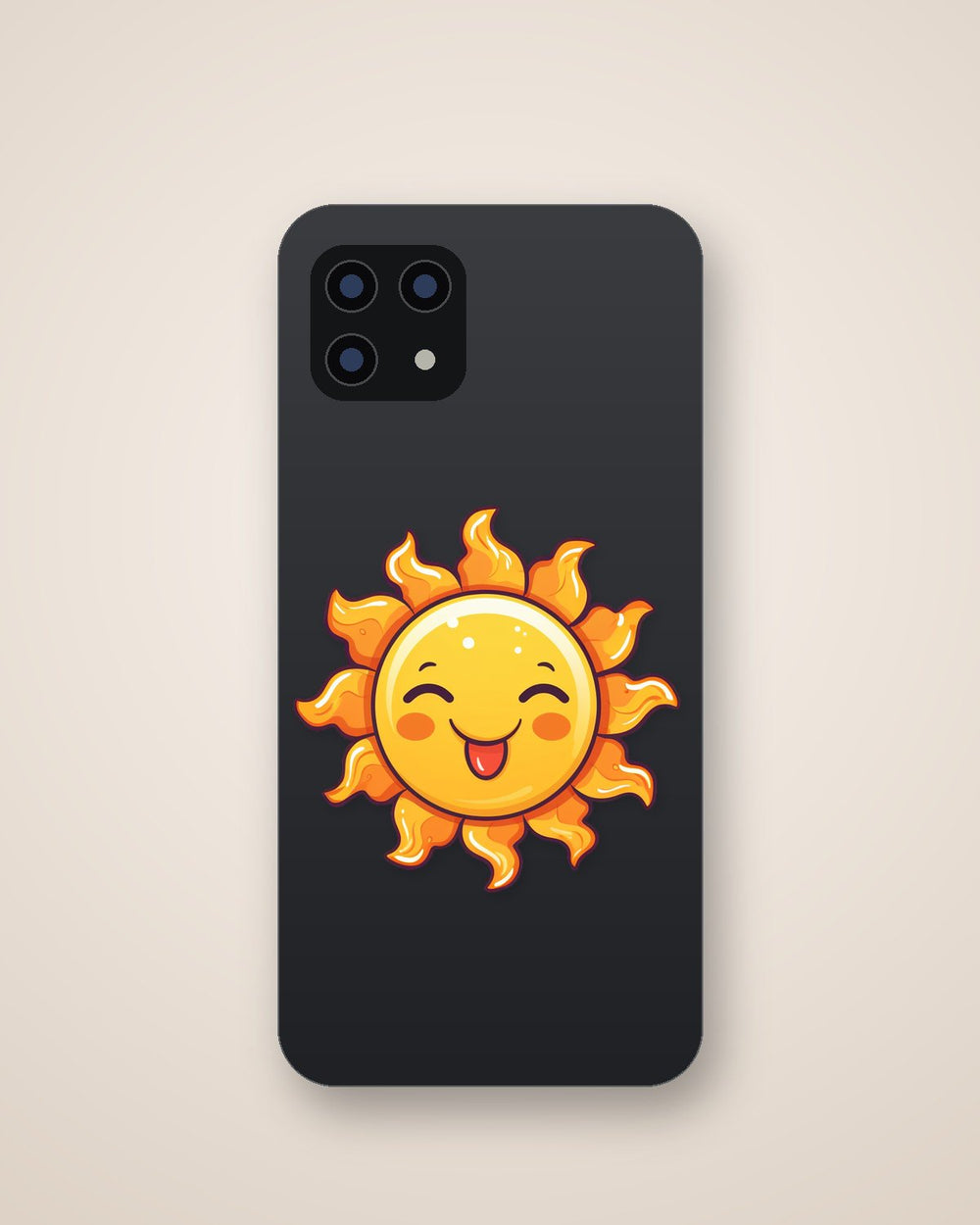 Yellow Sun Sticking Out Tongue Sticker