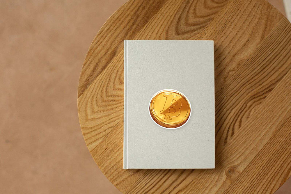 Gold Bitcoin Coin Sticker