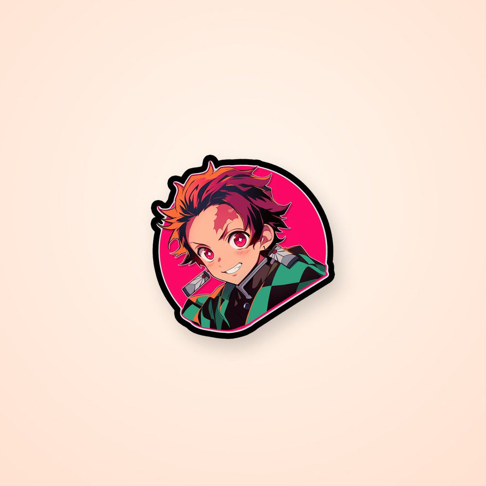 Tanjiro Kamado Neon Anime Demon Slayer Sticker