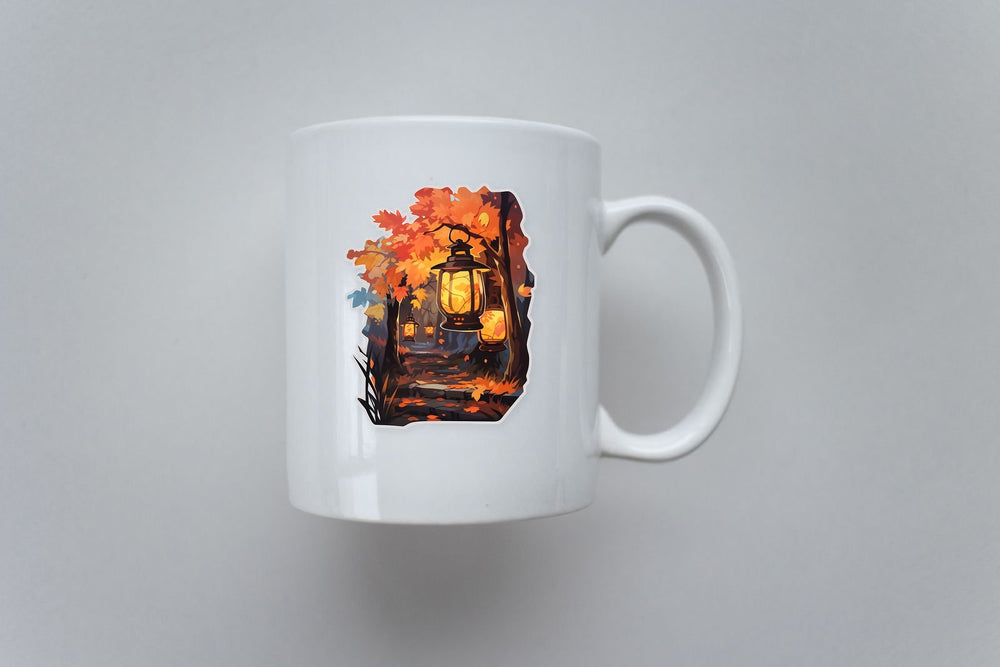 Autumn Park with Lanterns Sticker