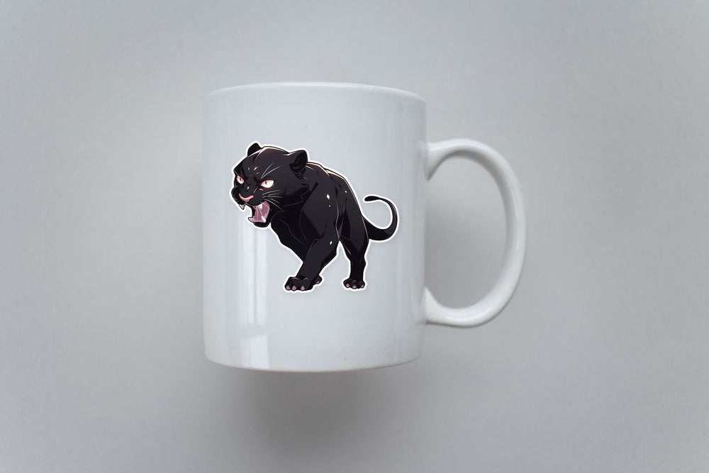 Attacking Black Panther Sticker