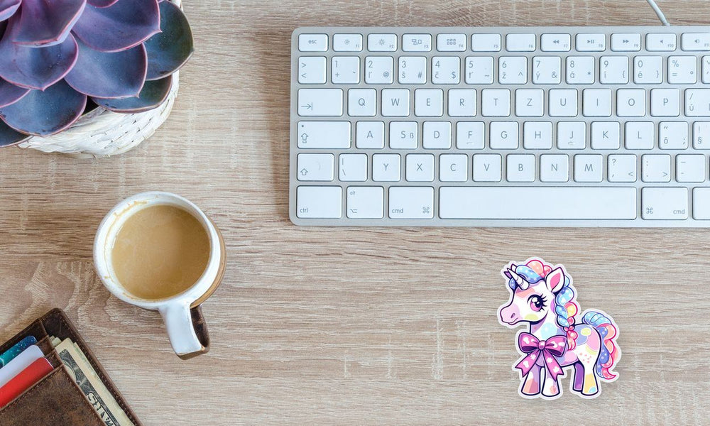 Toy Unicorn with Bow Sticker