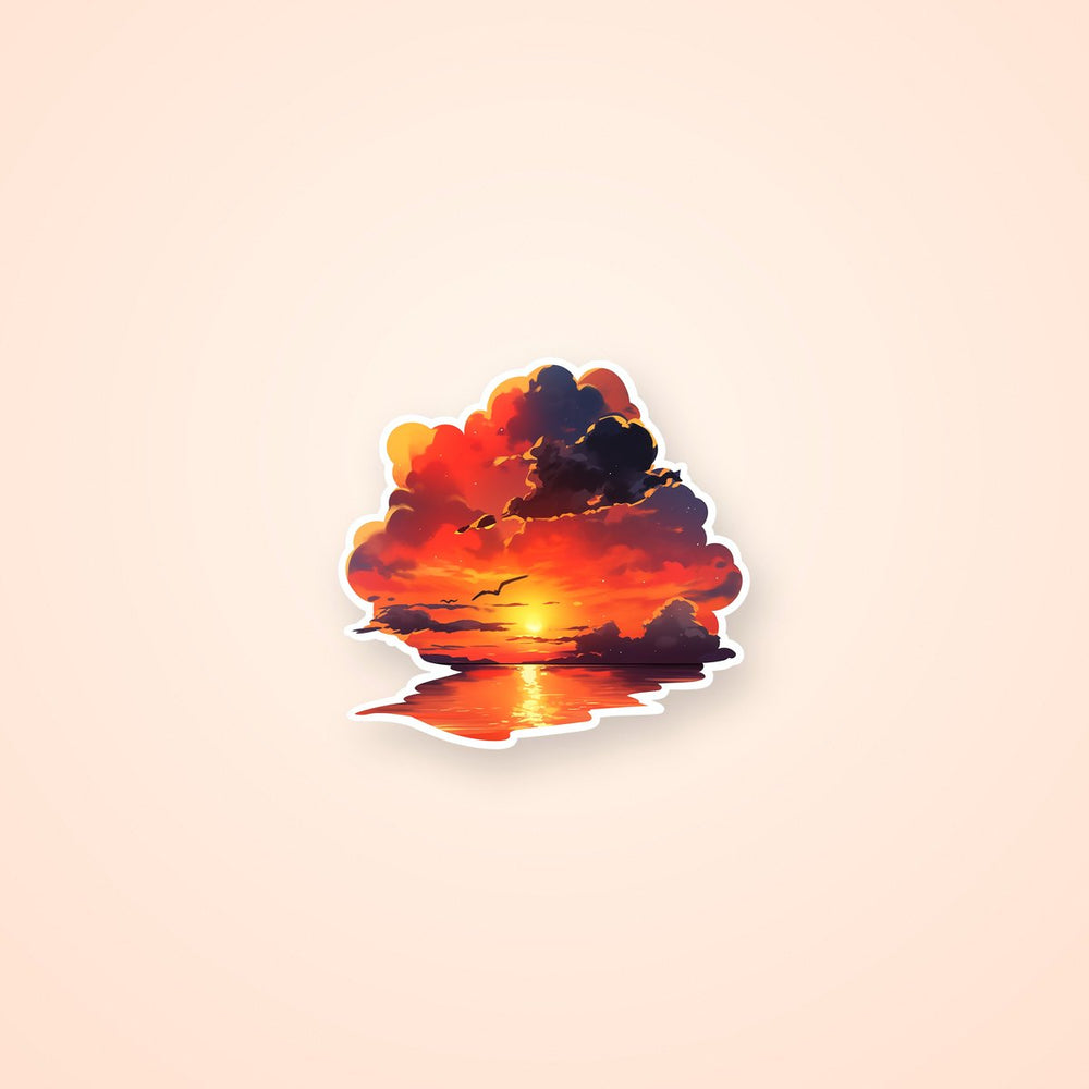 Aesthetic Orange Sea Sunset Sticker