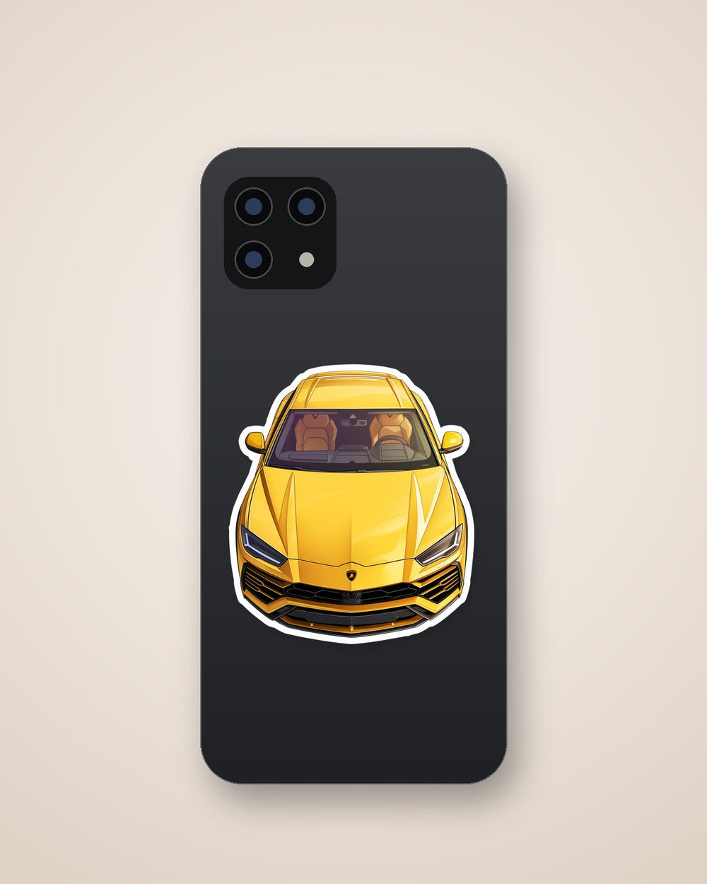Yellow Lamborghini Urus Top View Sticker