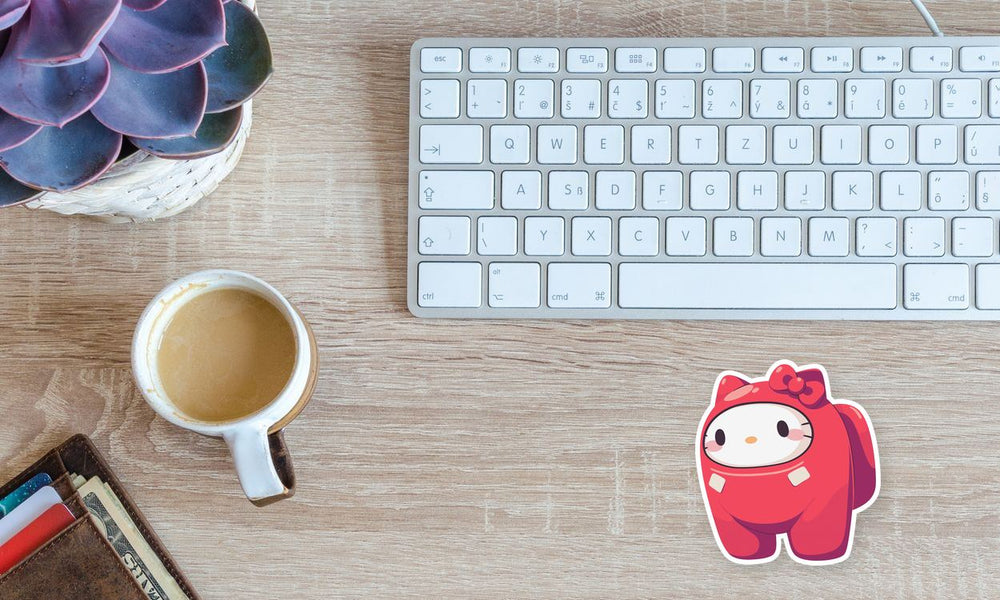 Hello Kitty Among Us Red Crewmate Cute Sticker
